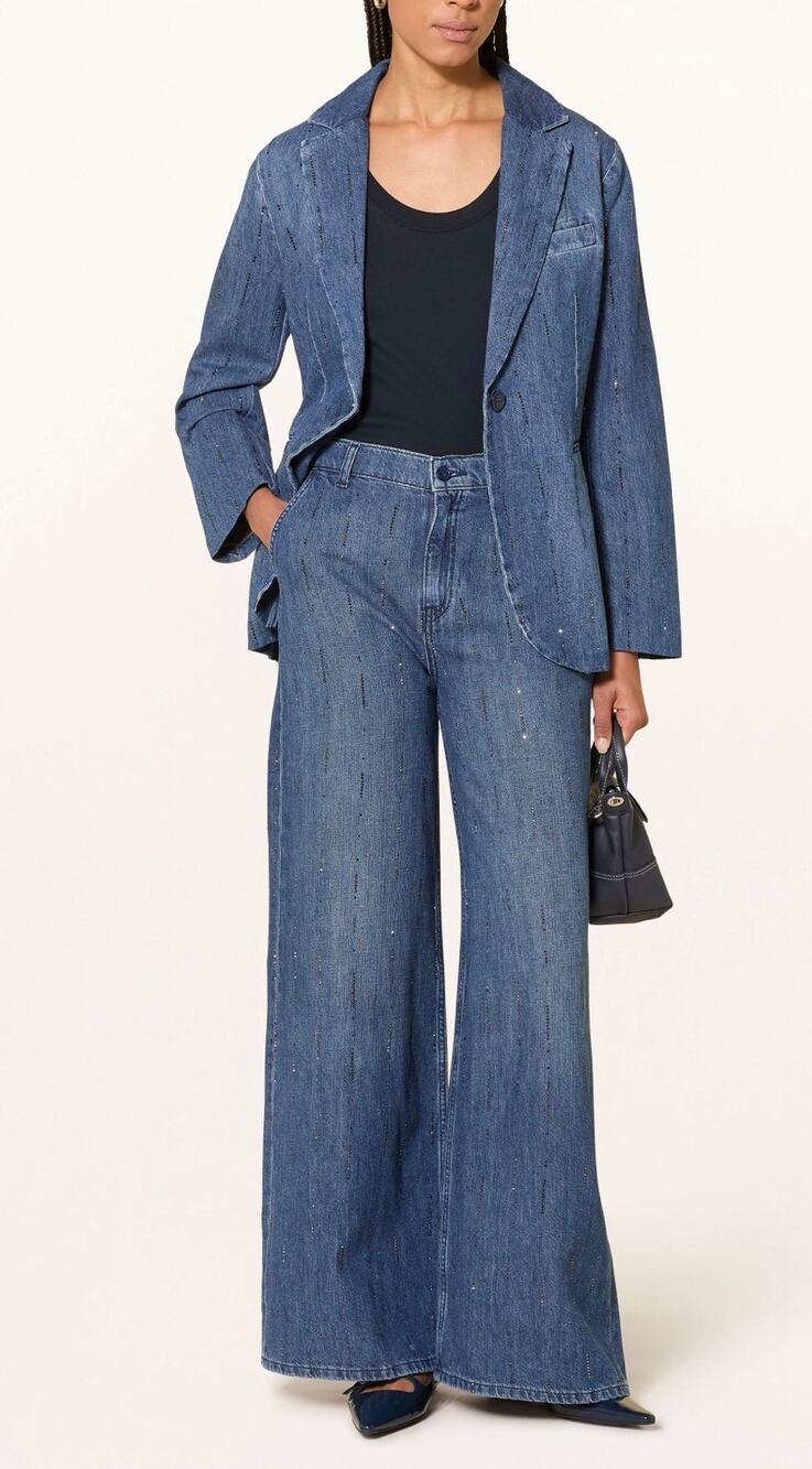 LIU JO | Wide-leg jeans with gemstones | Size 28
